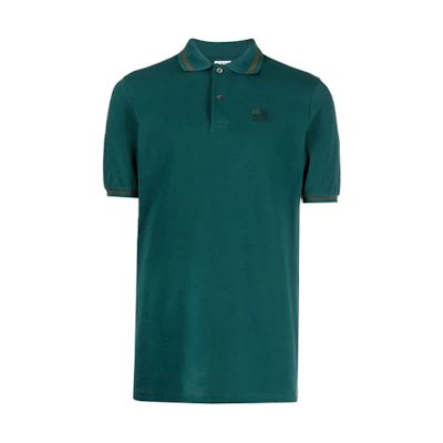 LOEWE Minimalist Embroidered Short Sleeve Polo Shirt in Dark Green. H526Y26J01-1200