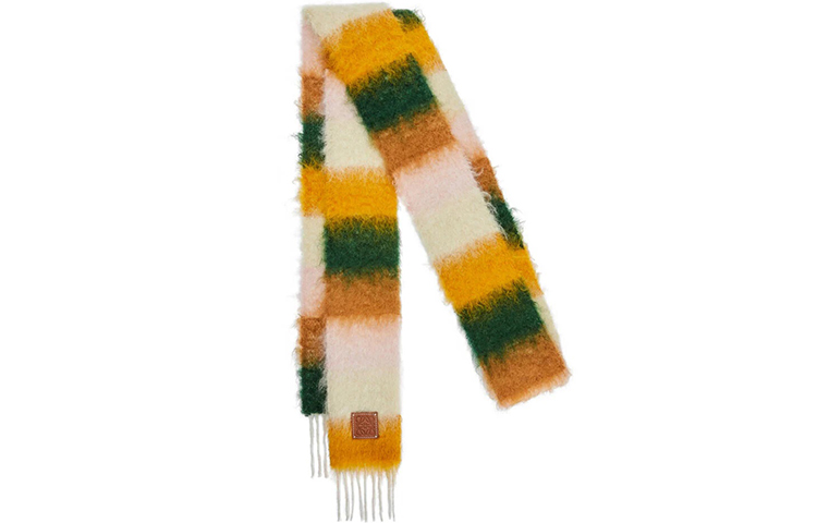 Loewe Mohair Striped Scarf Unisex Orange Yellow F897914X01-9108