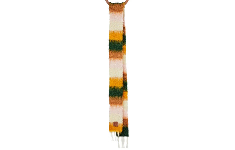 Loewe Mohair Striped Scarf Unisex Orange Yellow F897914X01-9108 圖 3