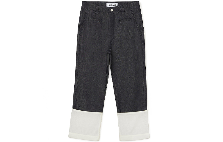 Order 로에베 네이비 블루 코튼 컨트라스트 커프 데님 진즈 S2292112IB-5110