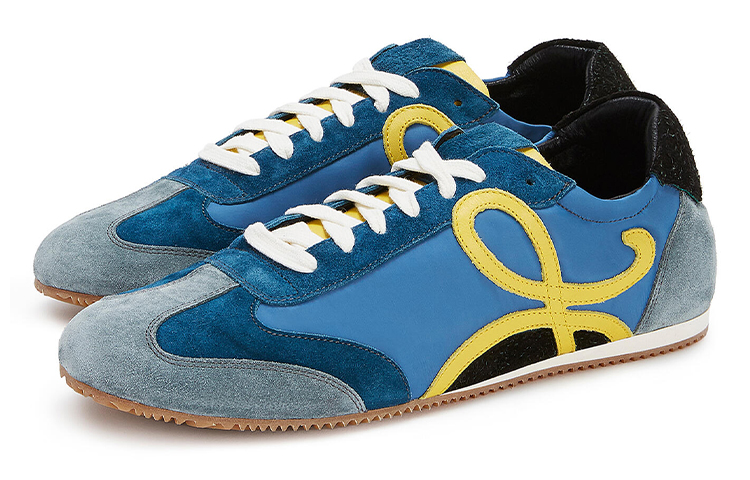 LOEWE Nylon Leather Sneakers 'Blue' 圖 3