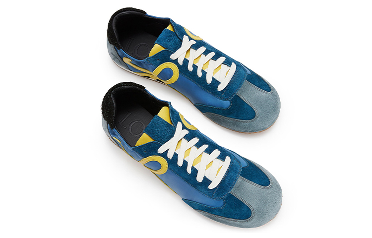 LOEWE Nylon Leather Sneakers 'Blue' 圖 4