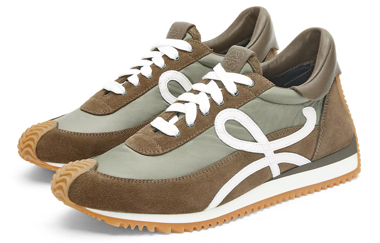 Lookbook LOEWE羅意威 尼龍 系帶 減震 低幫 運動休閒鞋 卡其綠