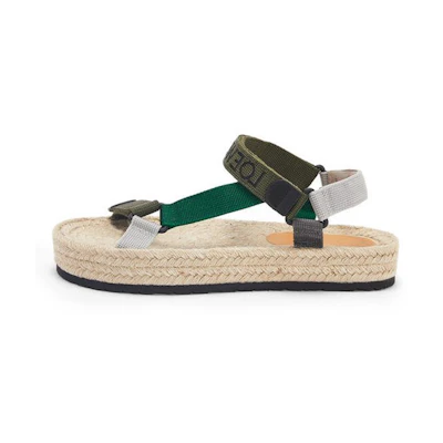 LOEWE Nylon Strap Espadrilles 'Military Green'