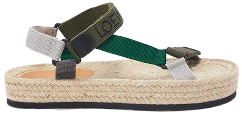 LOEWE Nylon Strap Espadrilles 'Military Green' M616283X15-4124 Order LOEWE Nylon Strap Espadrilles 'Military Green' M616283X15-4124