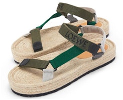 LOEWE 羅意威 尼龍系帶草編鞋 軍綠色 Lookbook LOEWE 羅意威 尼龍系帶草編鞋 軍綠色