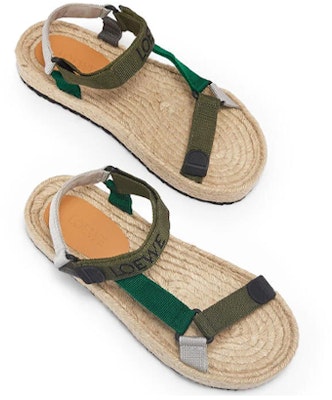 로에베 나일론 스트랩 에스파드리유 '밀리터리 그린' M616283X15-4124 Shop 로에베 나일론 스트랩 에스파드리유 '밀리터리 그린' M616283X15-4124