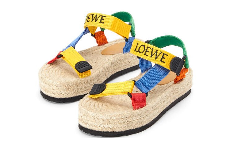 LOEWE Nylon Strap Slides 'Yellow Woven' 圖 3