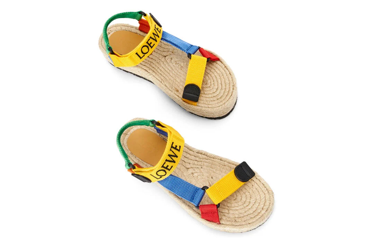 LOEWE Nylon Strap Slides 'Yellow Woven' 圖 4