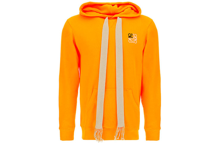 LOEWE Orange Hoodie with Logo and Drawstring Design H52634-1XA0