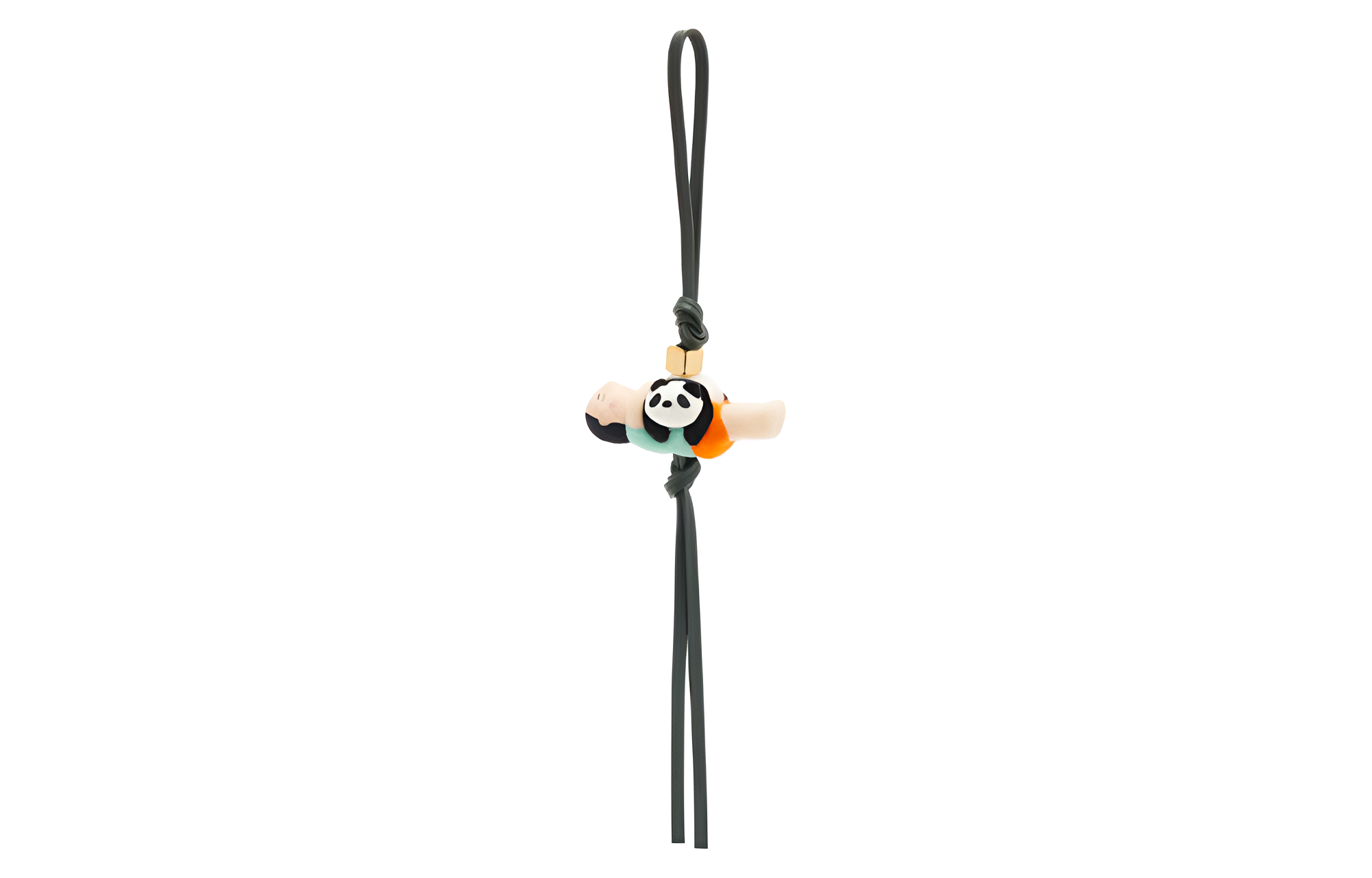 LOEWE Panda Charm Keychain Black Unisex Couples Style. C621232XFL