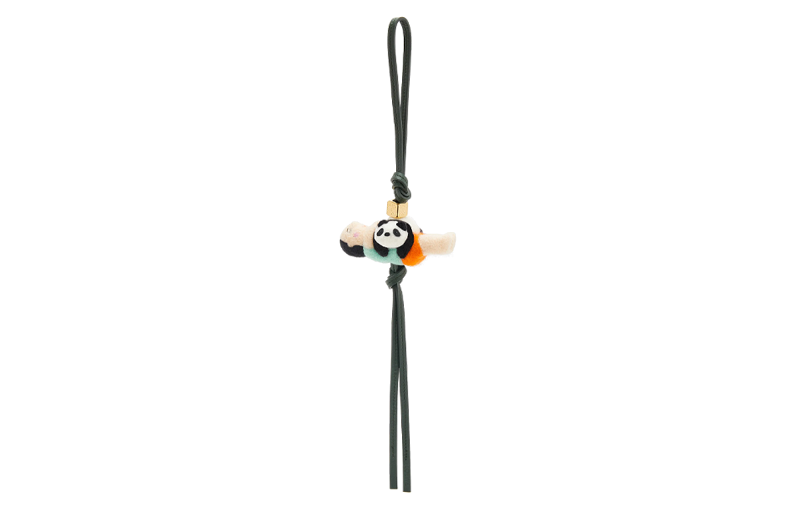 LOEWE Panda Charm Keychain Black Unisex Couples Style. C621232XFL 圖 2