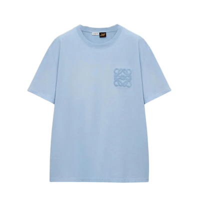 LOEWE Paula's Ibiza Solid Crewneck Pullover T-Shirt Light Blue. H616Y22X97-5145