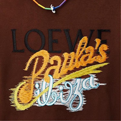 LOEWE Paula''s Ibiza SS25 寬鬆棕色圓領T恤 H616Y22X84-3428 Details for LOEWE Paula''s Ibiza SS25 寬鬆棕色圓領T恤 H616Y22X84-3428