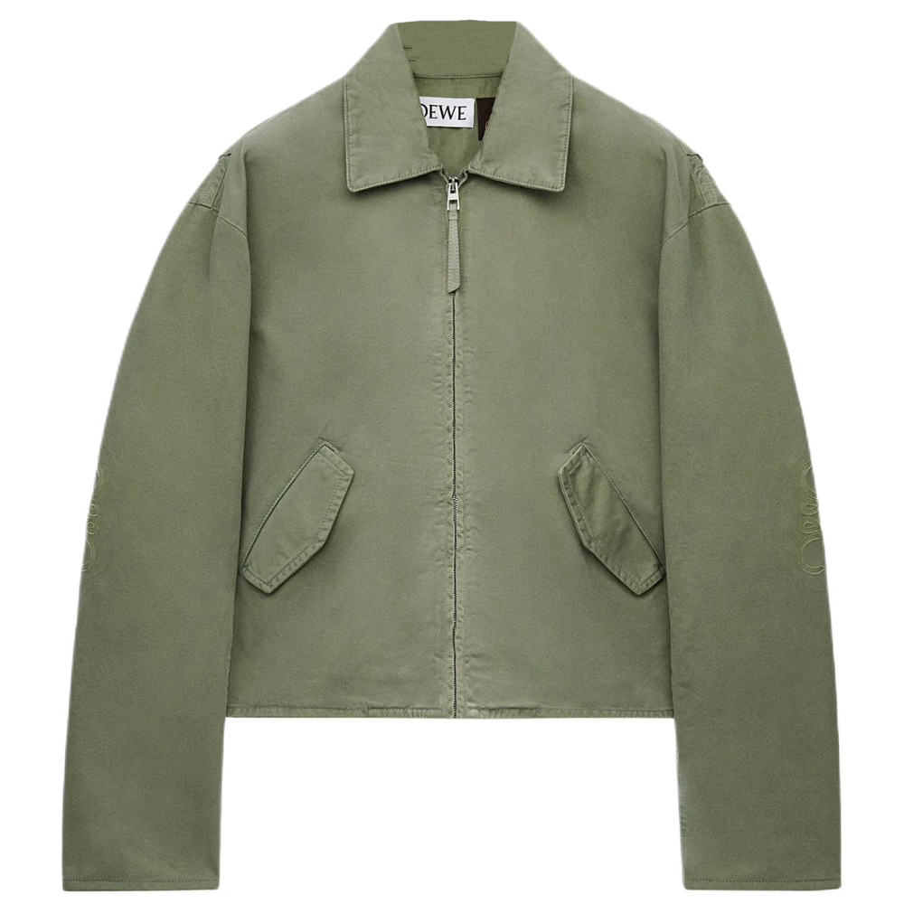 LOEWE Paula's Ibiza SS25 Green Cotton Zip-Up Jacket H616Y50X11-8727