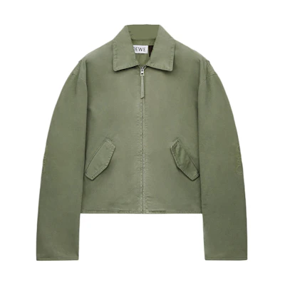 LOEWE Paula's Ibiza SS25 Green Cotton Zip-Up Jacket H616Y50X11-8727