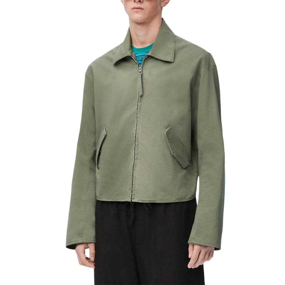 Lookbook LOEWE Paula''s Ibiza SS25 綠色棉質拉鍊外套 H616Y50X11-8727