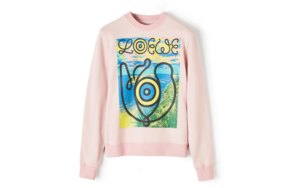 LOEWE Pink Eye Print Sweatshirt Men Pink H6299940PC-7080