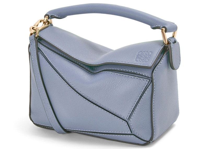 LOEWE Puzzle Bag in Classic Calfskin Mini Atlantic Blue