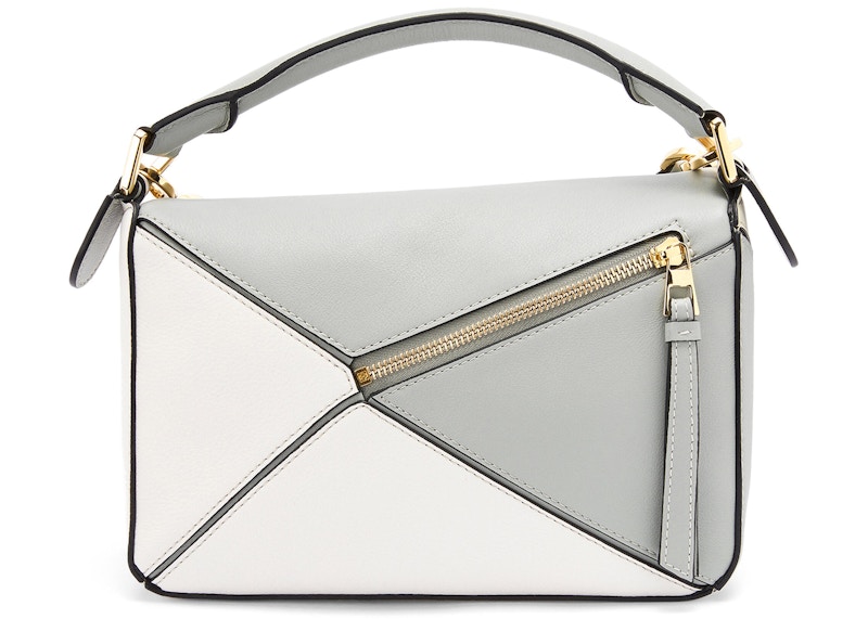 Order Bolso LOEWE Puzzle en Piel de Ternera Clásica Pequeño Gris Ceniza/Verde Mármol