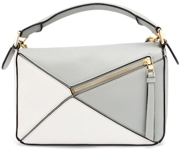 LOEWE 小號經典小牛皮拼布包 石灰灰/大理石綠 Order LOEWE 小號經典小牛皮拼布包 石灰灰/大理石綠