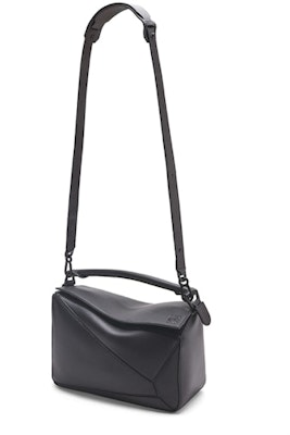 LOEWE Puzzle Bag In Satin Calfskin Black Lookbook LOEWE Puzzle Bag In Satin Calfskin Black