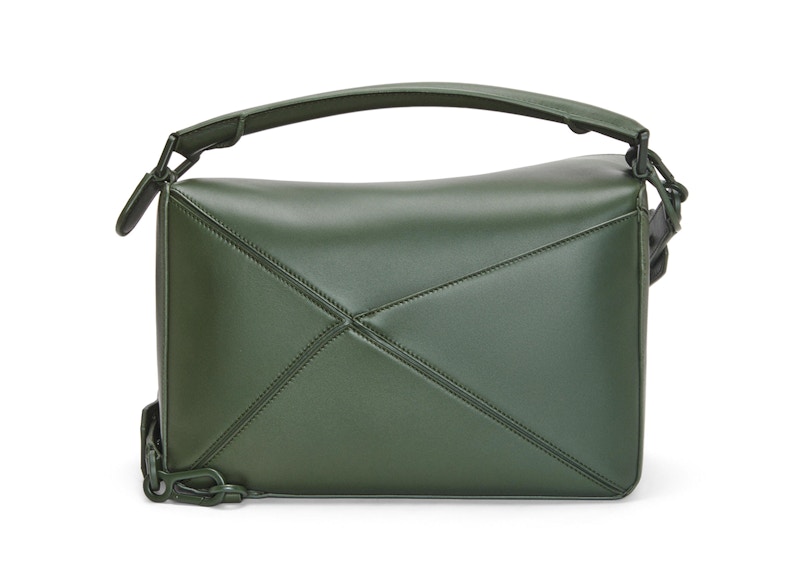Order LOEWE Puzzle Bag In Satin Calfskin Vintage Khaki