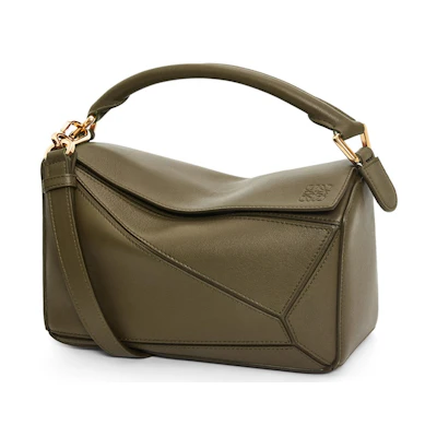 LOEWE Puzzle Bag Small Dark Khaki Green