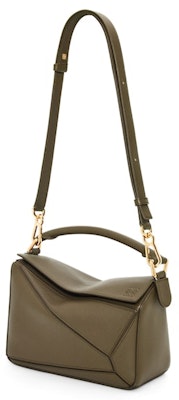 LOEWE Puzzle Bag Small Dark Khaki Green Lookbook LOEWE Puzzle Bag Small Dark Khaki Green