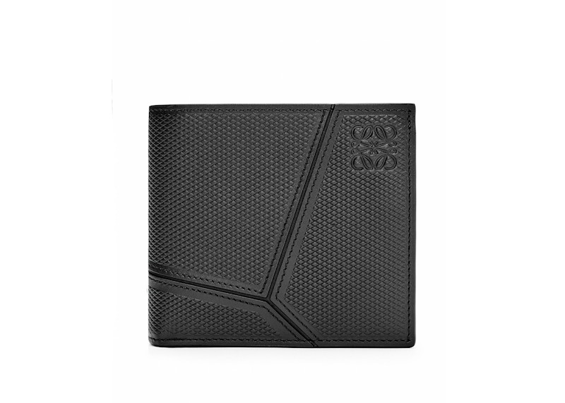 LOEWE Puzzle Bifold Coin Wallet In Diamond Calfskin Black
