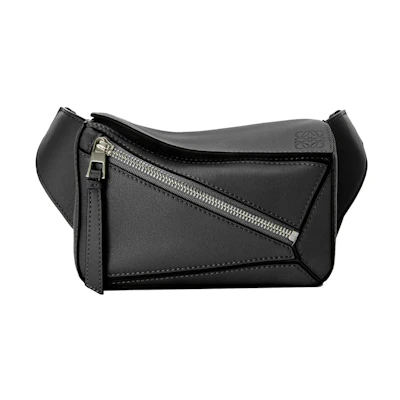 LOEWE Puzzle Bum Bag in Classic Calfskin Mini Black