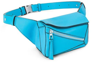Order LOEWE Beg Bum Puzzle dalam Kulit Anak Lembu Klasik Mini Cyan