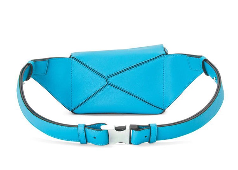 Lookbook LOEWE Puzzle经典小牛皮迷你蓝绿色腰包