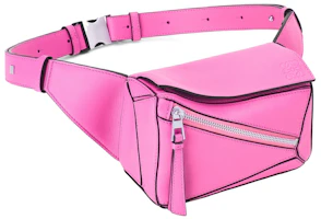Order LOEWE Puzzle Bum Bag in Classic Calfskin Mini Neon Pink