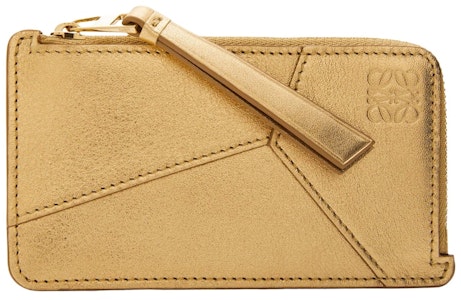 LOEWE Puzzle 金属小牛皮金橡色硬币卡包 Buy LOEWE Puzzle 金属小牛皮金橡色硬币卡包