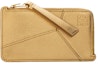 Buy LOEWE Puzzle Coin Cardholder in Metallic Calfskin Gold/Oak
