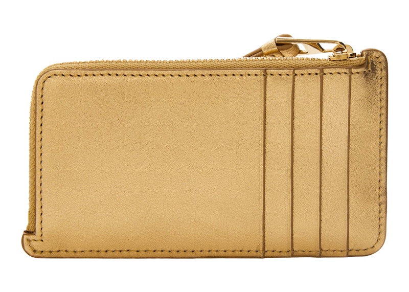 Order LOEWE Puzzle 金属小牛皮金橡色硬币卡包