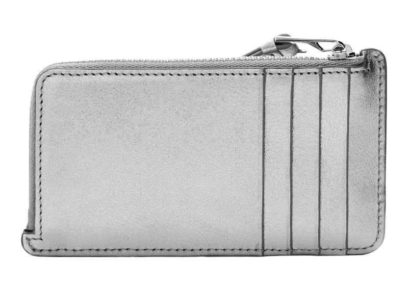 Order Monedero Tarjetero LOEWE Puzzle en Piel Metálica Plateado/Gris Perla