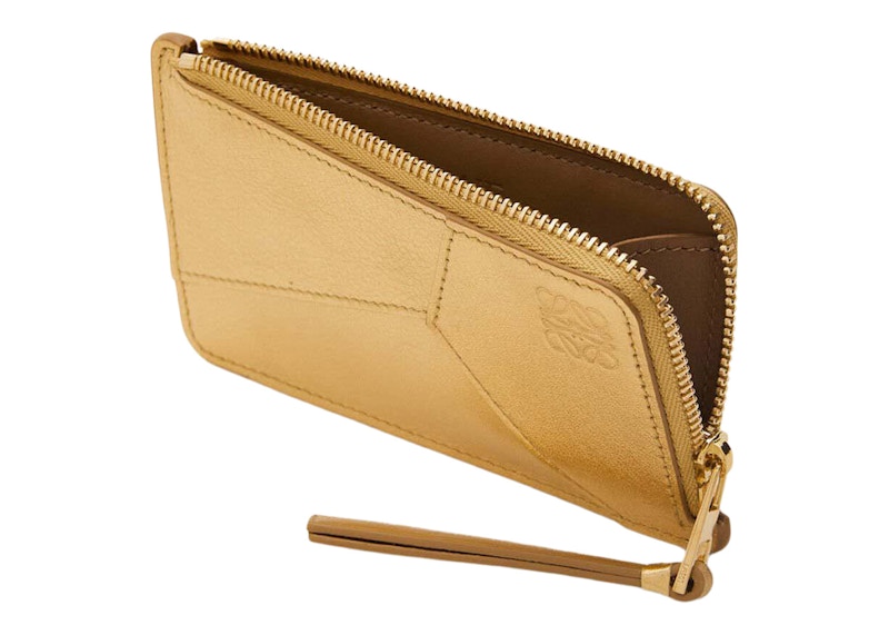 Lookbook LOEWE Puzzle 金属小牛皮金橡色硬币卡包