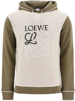 LOEWE Puzzle Embroidered Drawstring Hoodie Khaki H526341X94-3962 LOEWE Puzzle Embroidered Drawstring Hoodie Khaki H526341X94-3962