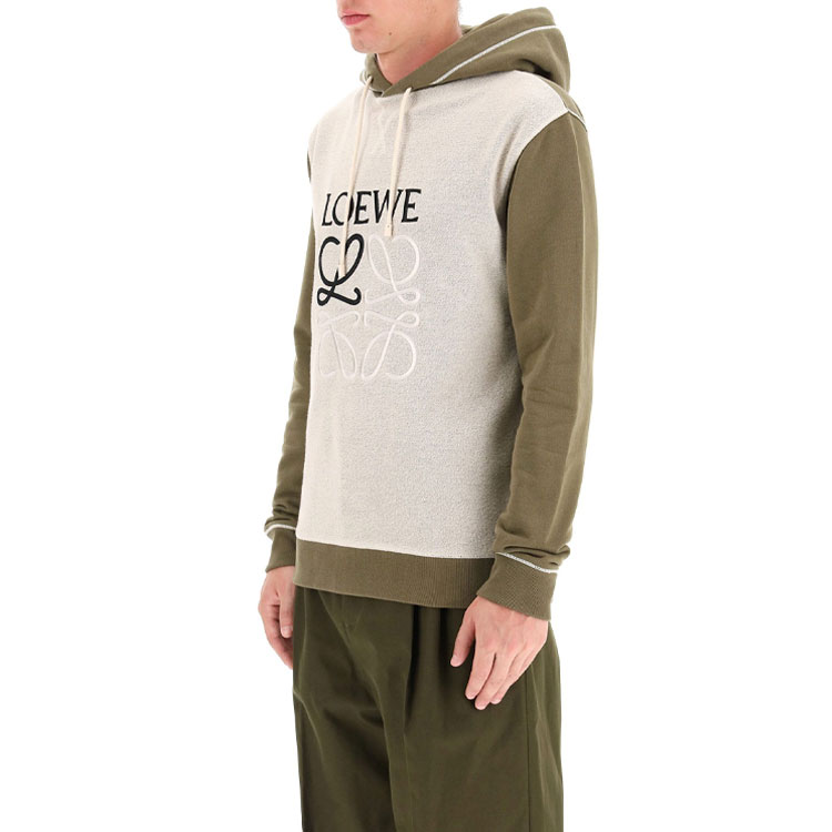 Purchase ロエベ パズル 刺繍 ドローストリング フーディー カーキ H526341X94-3962