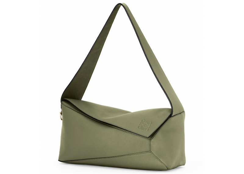 LOEWE Puzzle Hobo Bag in Nappa Calfskin Avocado Green