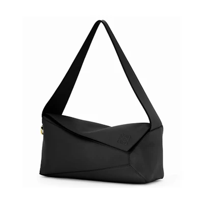 LOEWE Puzzle Hobo Bag in Nappa Calfskin Black