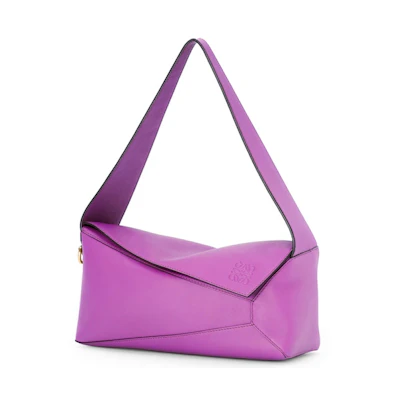 LOEWE Puzzle Hobo Bag in Nappa Calfskin Bright Purple