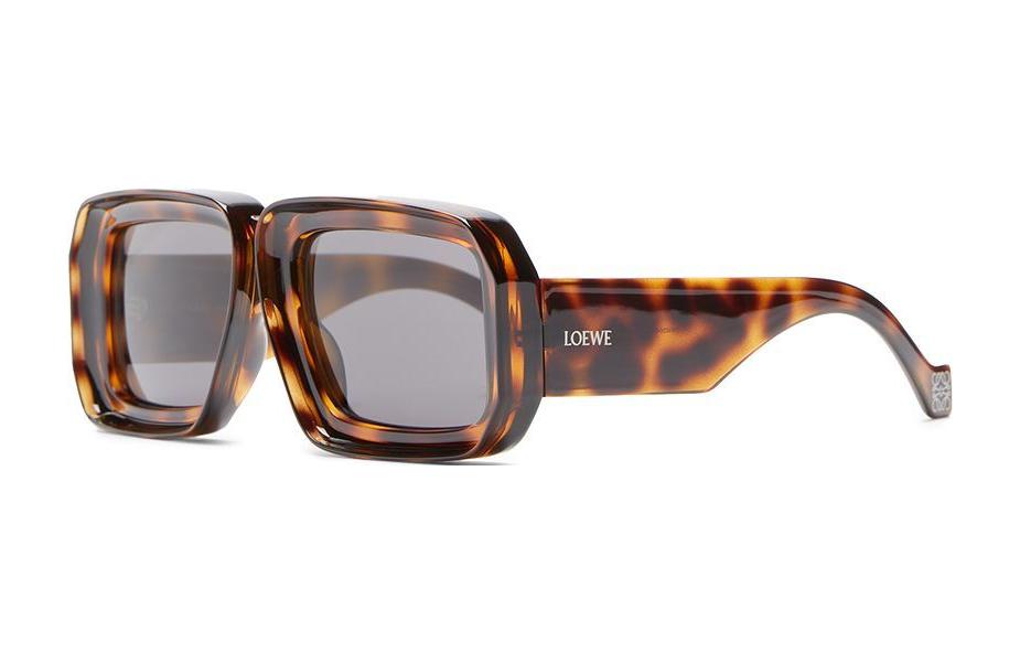 LOEWE Rectangular Acetate Sunglasses Tortoiseshell LW40064U53A