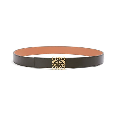 LOEWE Reversible Anagram Belt In Smooth Calfskin Tan/Black/Gold