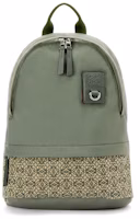 Buy LOEWE Round Slim Backpack in Canvas and Anagram Jacquard Khaki Green