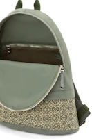 Lookbook LOEWE Round Slim Backpack in Canvas and Anagram Jacquard Khaki Green