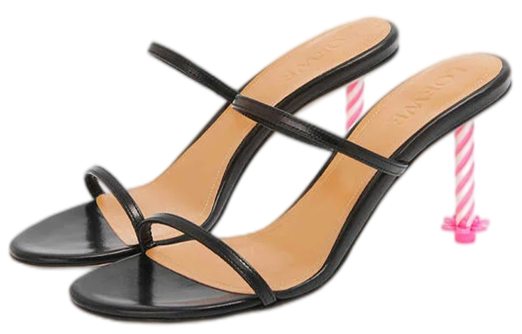 LOEWE Sheepskin Fashion Sandals 'Black' 圖 2