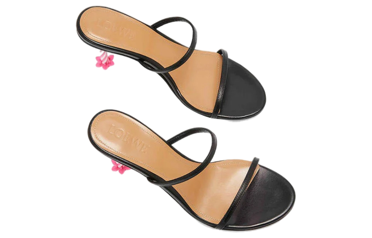 LOEWE Sheepskin Fashion Sandals 'Black' 圖 3